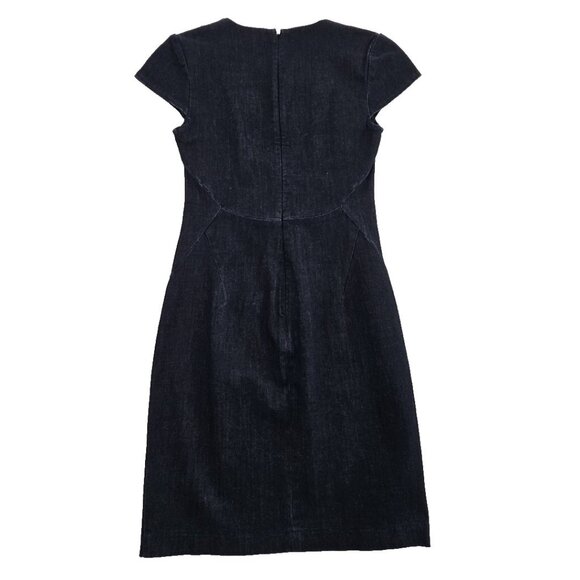 Banana Republic Angled Seam Pencil Dress Women's Sz 0 Short Sleeve Navy NWOT - Picture 2 of 16